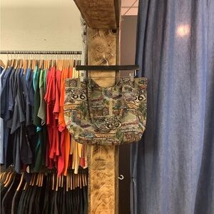 Vintage Route 66 Multicolor Canvas Tote Bag